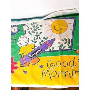 Vintage 1991 Crayola Kids Cannon Good Morning Good Night Pillowcase